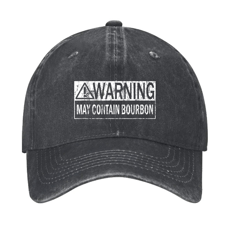 Warning May Contain Bourbon Funny Drinking Cap-Maturelion