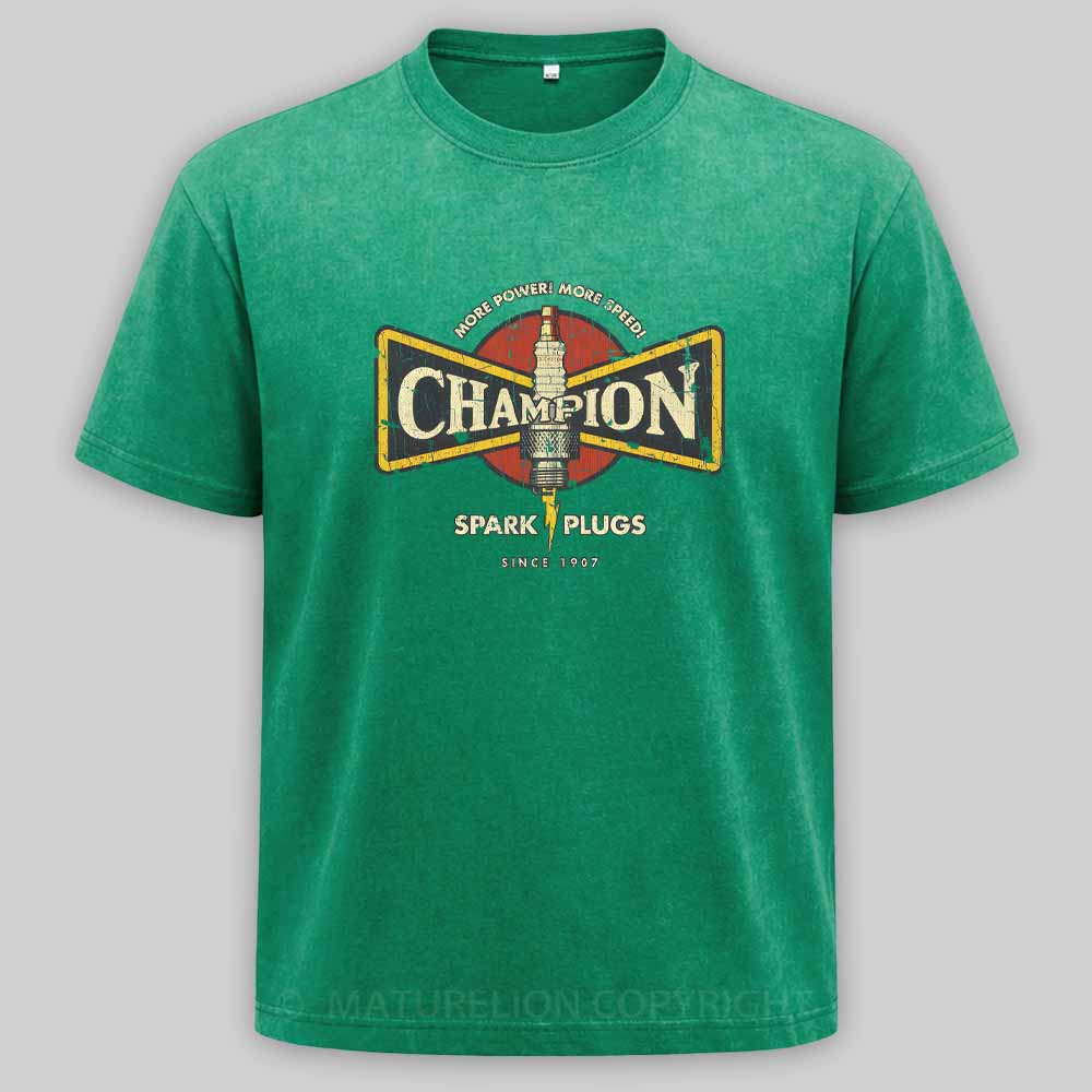 Maturelion Champion More Power More Speed 1907 Washed T-shirt