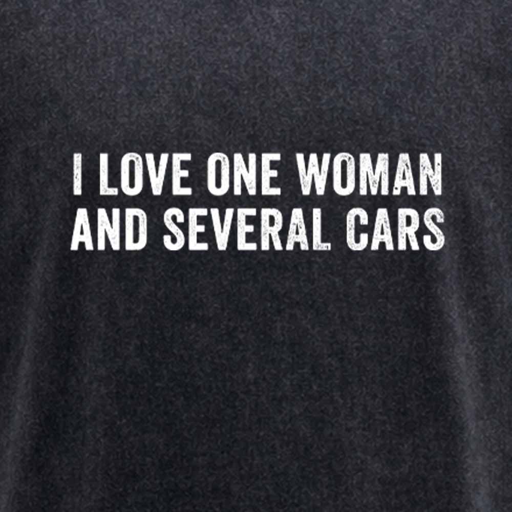 Maturelion I love one woman and several cars Washed T-shirt