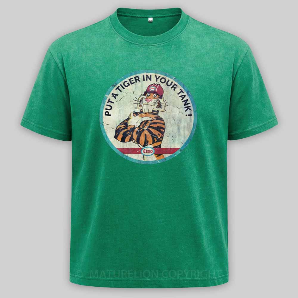 Maturelion Put a Tiger in Your Tank Washed T-shirt