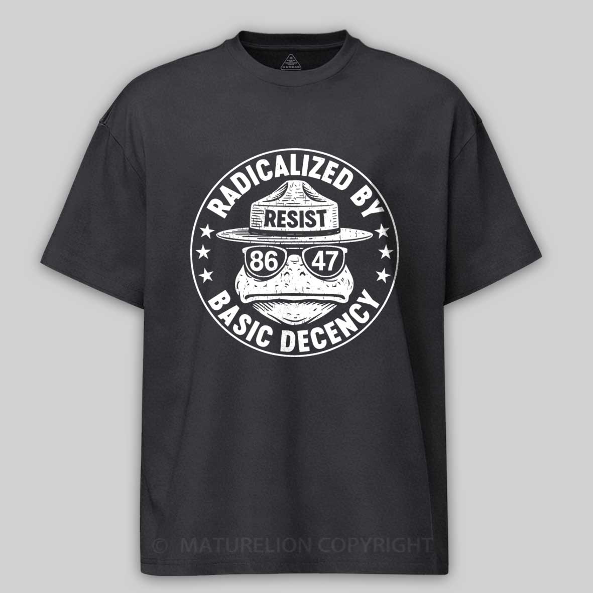 Maturelion Radicalized by Basic Decency Frog 8647 Cotton T-shirt