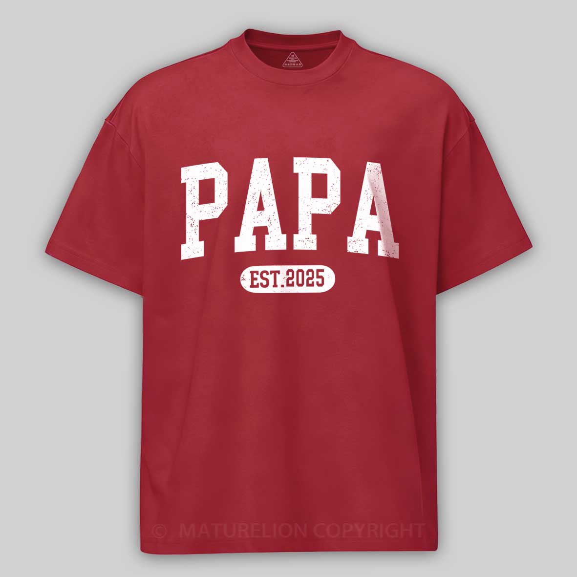 Maturelion Men's T-shirt Personalized Papa Shirt With Est Year Cotton T-shirt