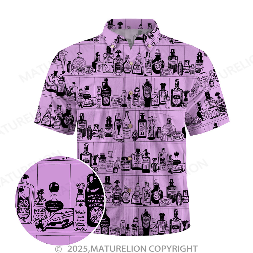 Maturelion Men's Hawaiian Shirt Pacific Flow Button Up Shirt