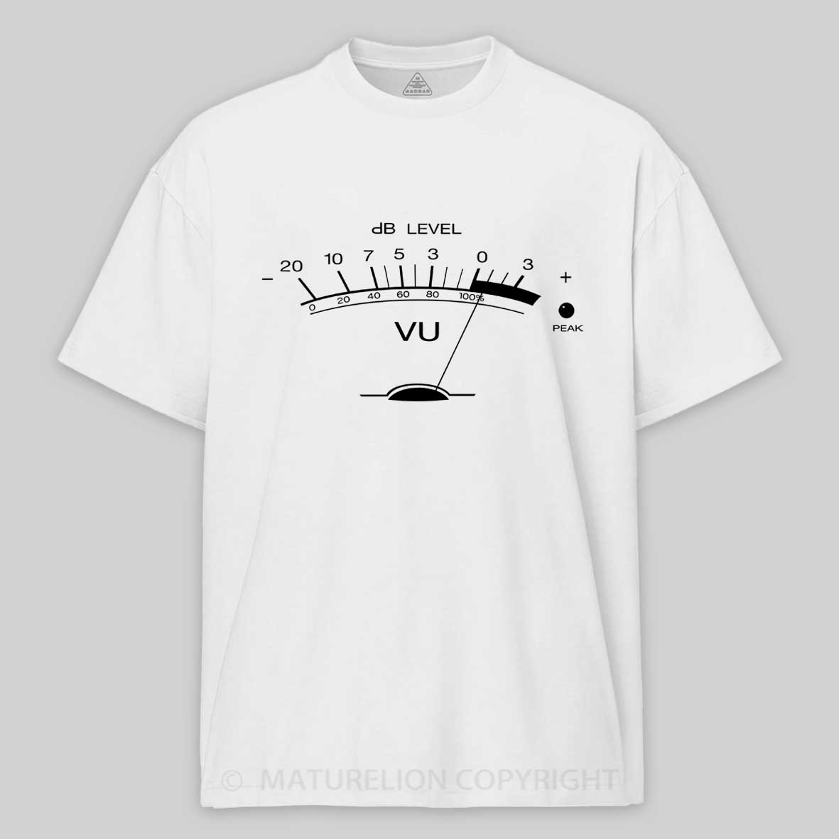 Maturelion Volume VU Meter Vintage Audio Engineer Recording Studio Gear Head Musician Guitar Cotton T-shirt