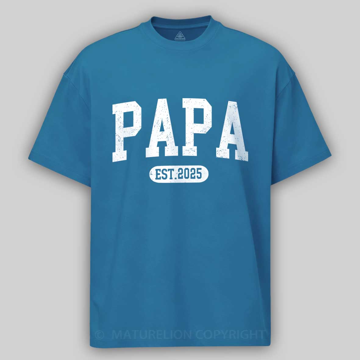Maturelion Men's T-shirt Personalized Papa Shirt With Est Year Cotton T-shirt