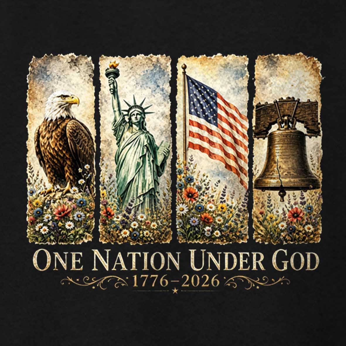 Maturelion One Nation Under God 250 Anniversary T-shirt 