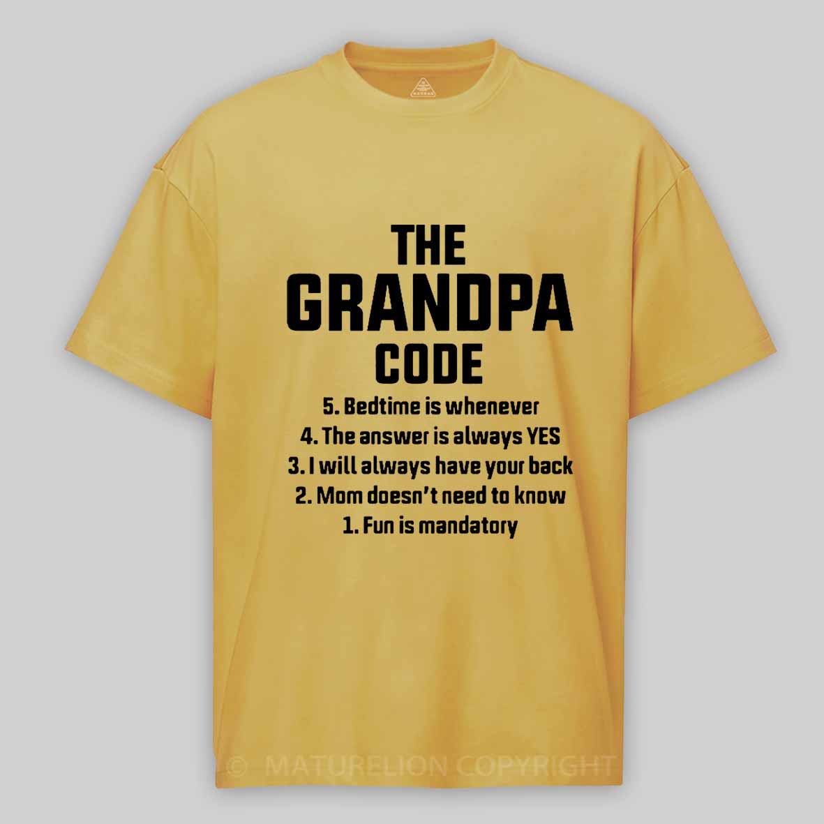 Maturelion Men's T-Shirt The Grandpa Code Cotton T-Shirt