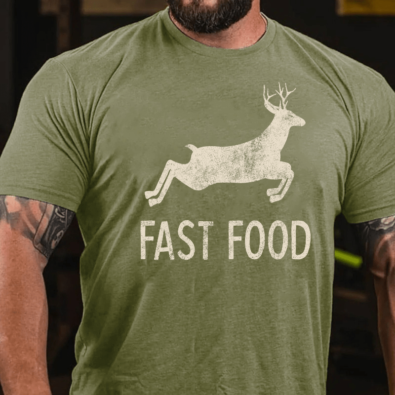 Maturelion Fast Food Funny Men Hunting Unisex Cotton T-shirt (Free Customization)