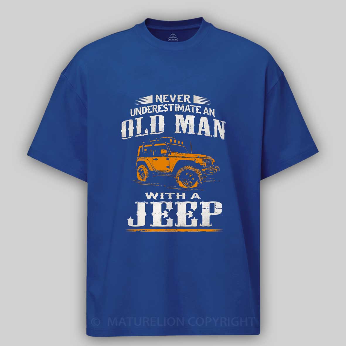 Maturelion Never underestimate an old man with a Jeep Cotton T-shirt