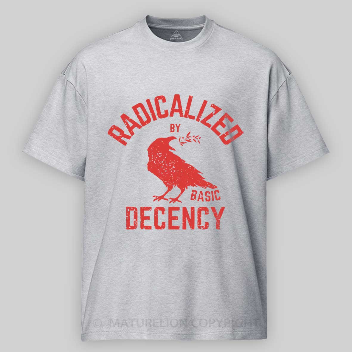 Maturelion Radicalized By Basic Decency Cotton T-shirt