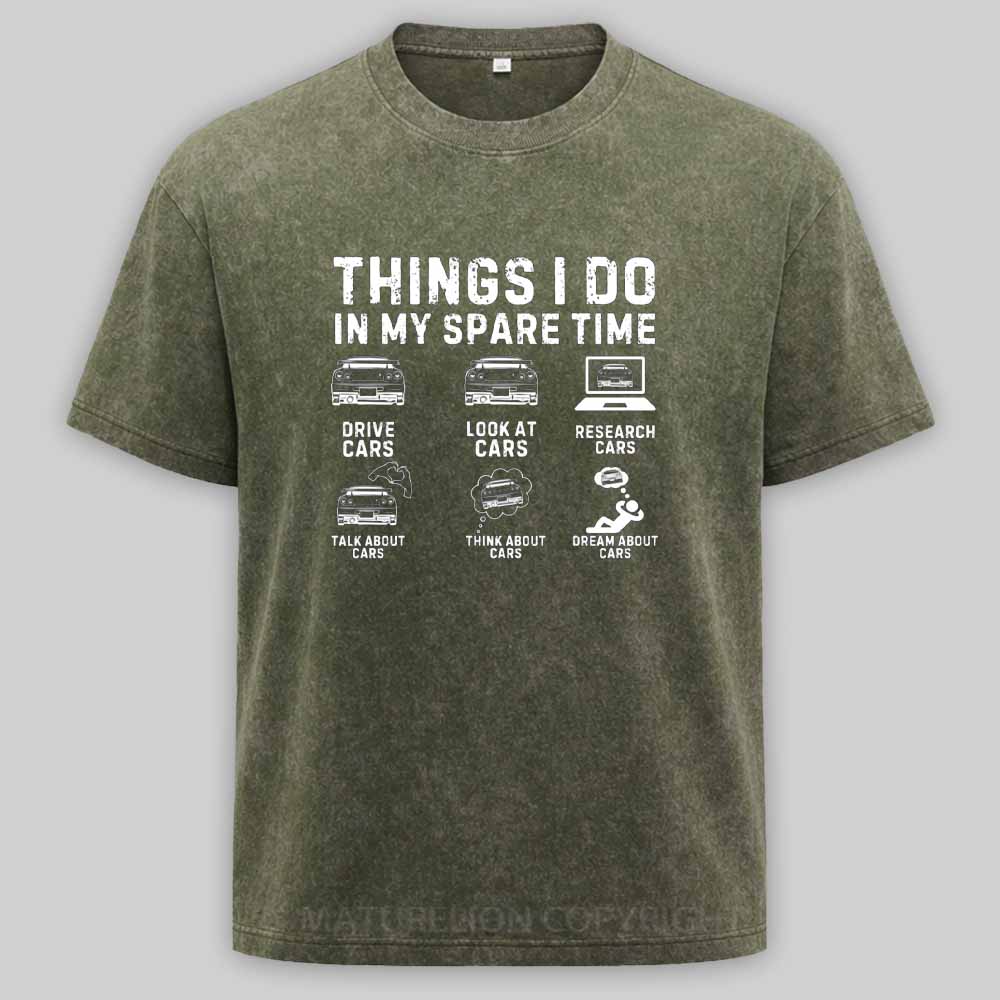 Maturelion Funny Car Lover Enthusiast Washed T-shirt