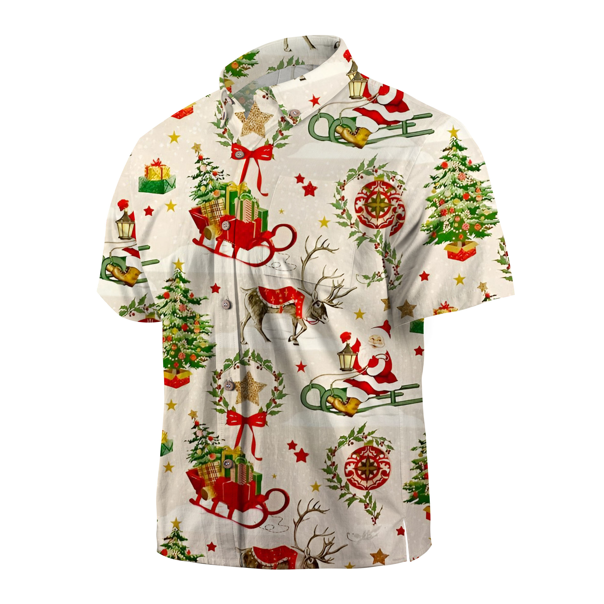 Maturelion Reindeer Express Funny Hawaiian Shirt