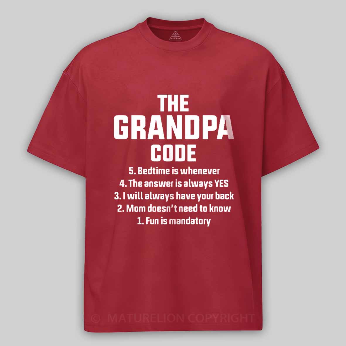 Maturelion Men's T-Shirt The Grandpa Code Cotton T-Shirt