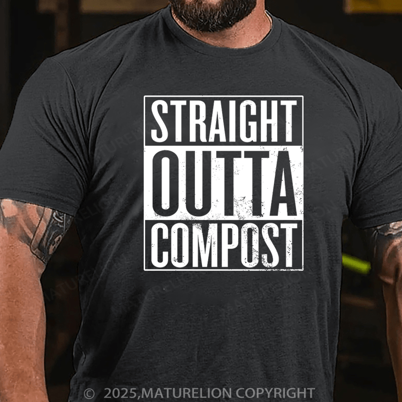 Maturelion Men's T-Shirt Straight Outta Compost Cotton T-Shirt