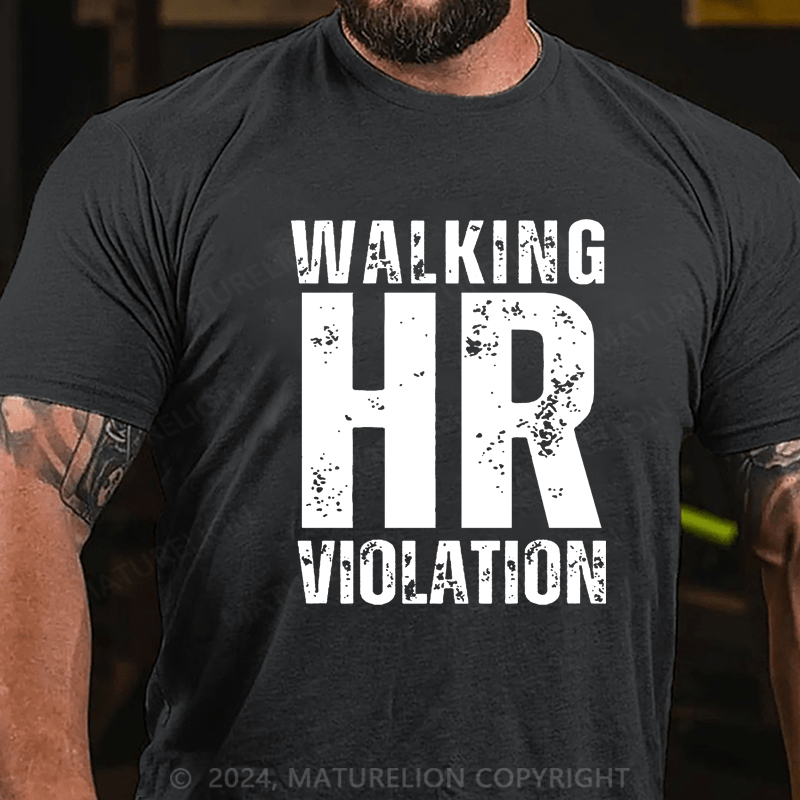 Maturelion Walking HR Violation Unisex Cotton T-shirt (Free Customization)-Maturelion