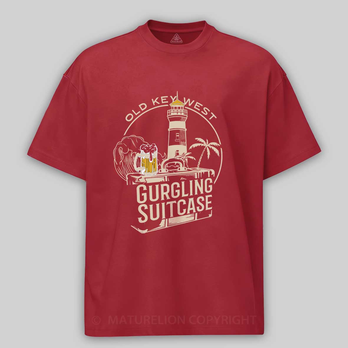 Maturelion Gurgling Suitcase Old Key West Orlando Resort Cotton T-shirt