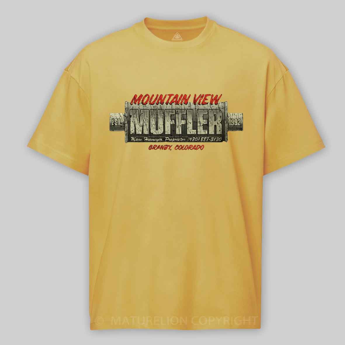 Maturelion Mountain View Muffler 1992 Cotton T-shirt