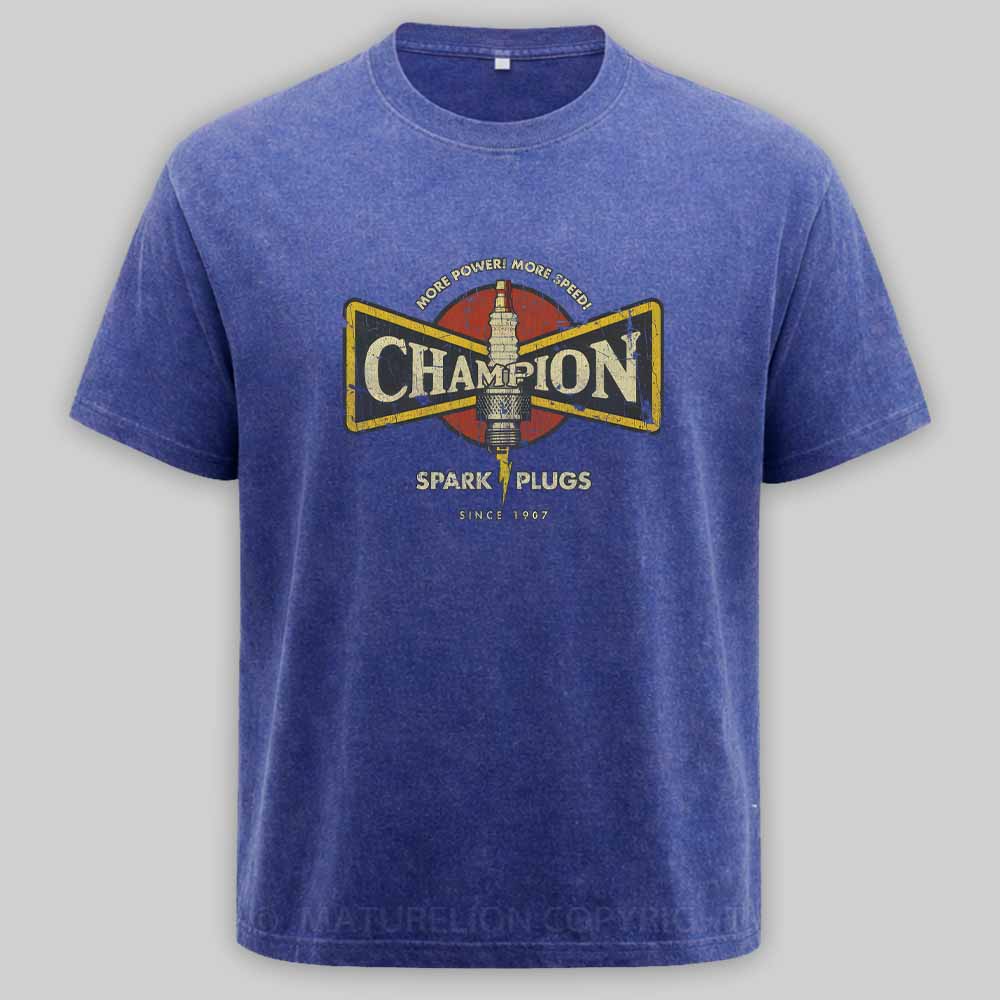Maturelion Champion More Power More Speed 1907 Washed T-shirt