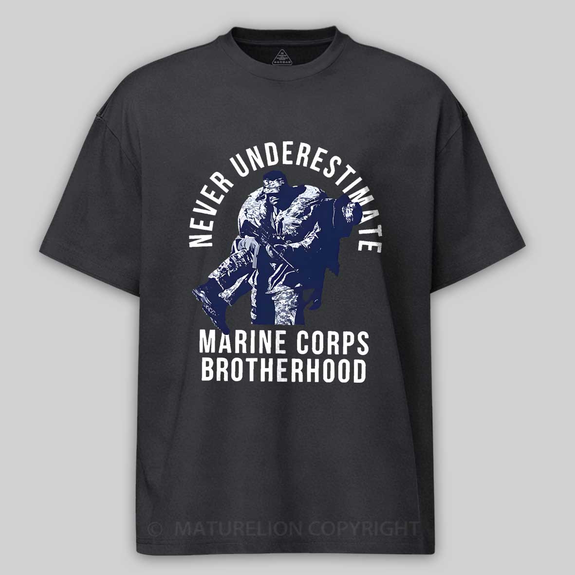 Maturelion Men's T-Shirt Never Underestimate Brotherhood Cotton T-Shirt