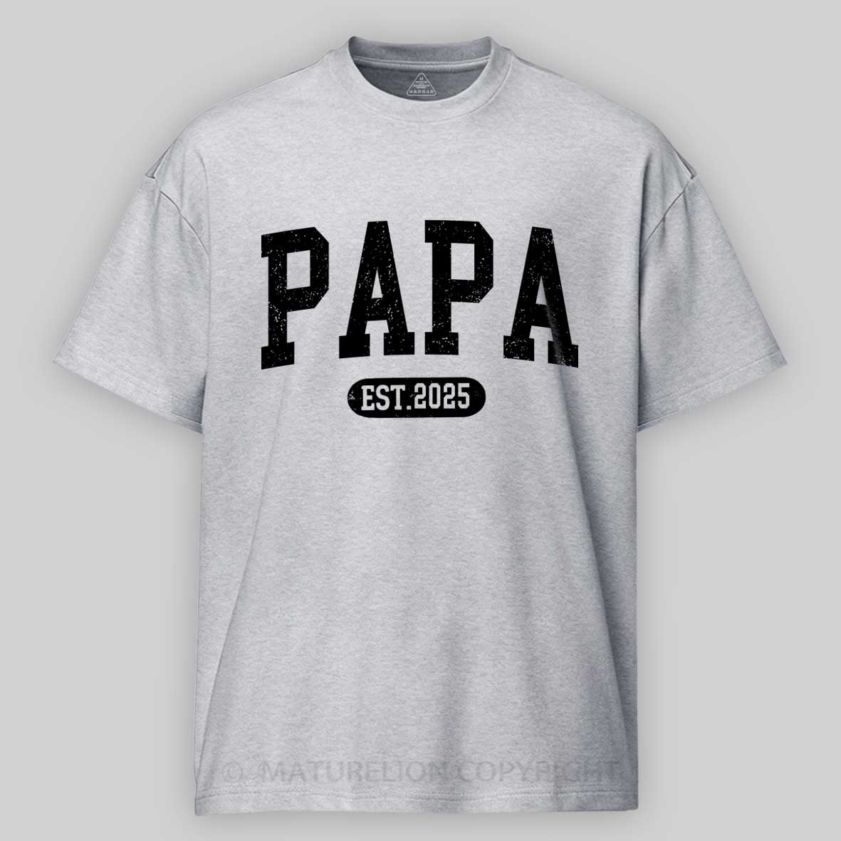 Maturelion Men's T-shirt Personalized Papa Shirt With Est Year Cotton T-shirt