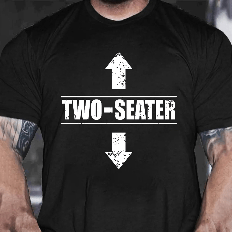Two Seater Funny Cotton T-shirt (Free Customization)-Maturelion