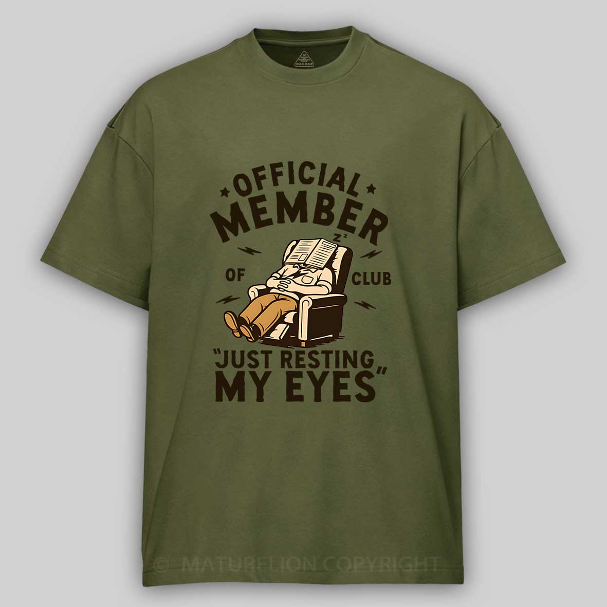 Maturelion Men's T-shirt Just Resting My Eyes Cotton T-shirt