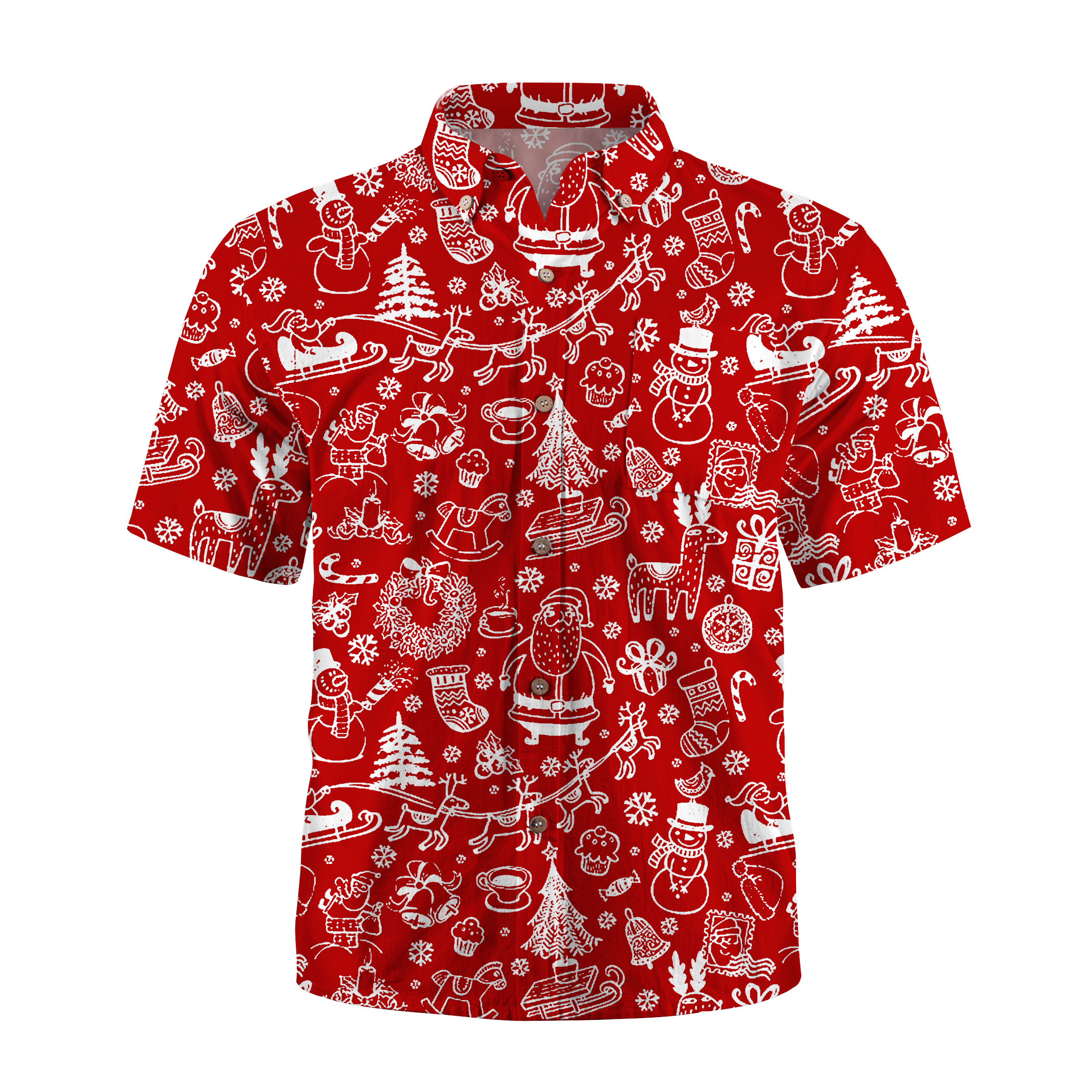 Maturelion Red and White Christmas Funny Hawaiian Shirt
