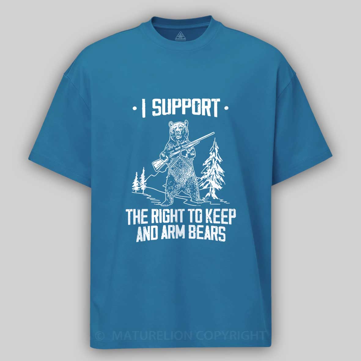 Maturelion Men's T-Shirt Second Amendment Right to Keep and Arm bears Cotton T-Shirt