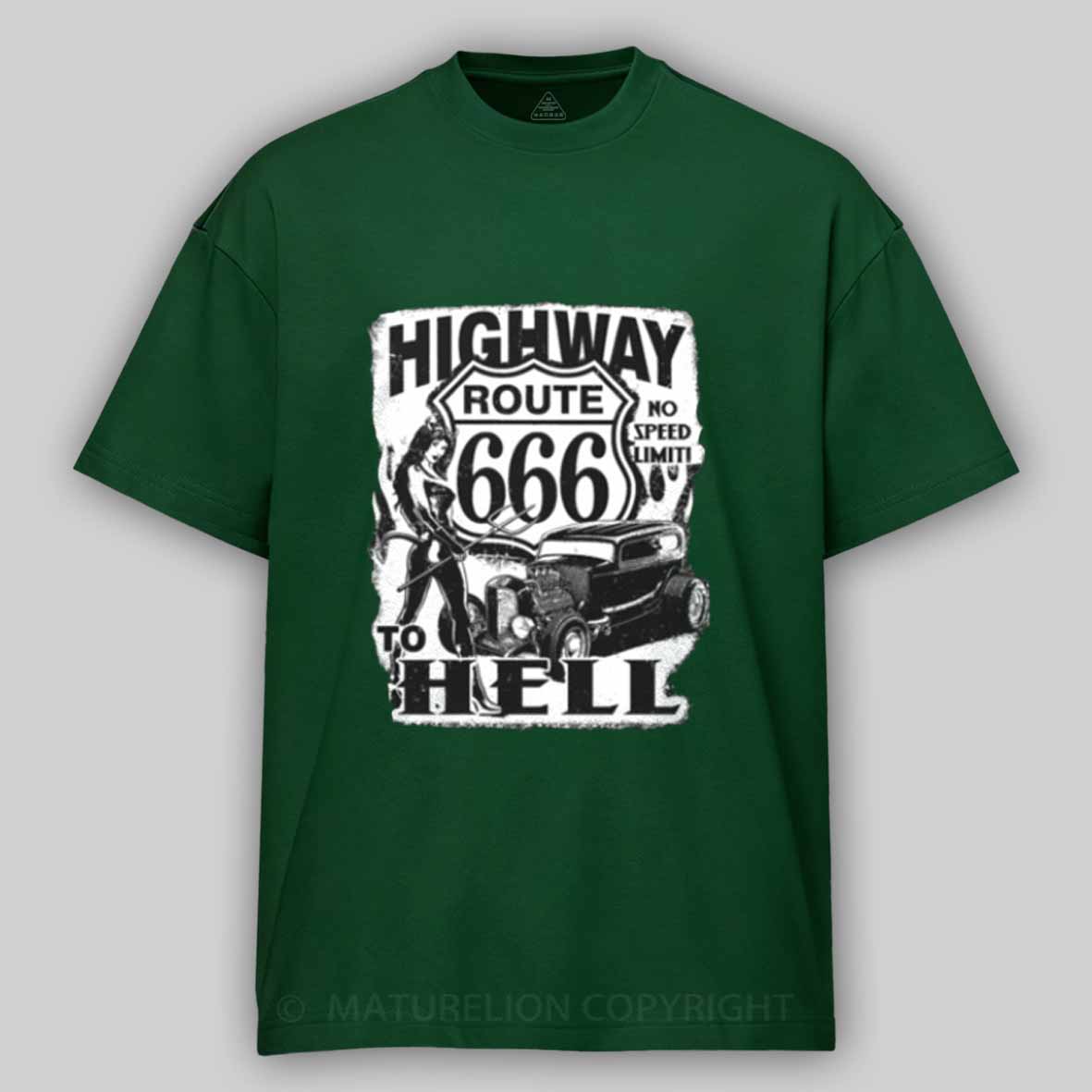 Maturelion Route 666 - Highway to hellCotton T-shirt