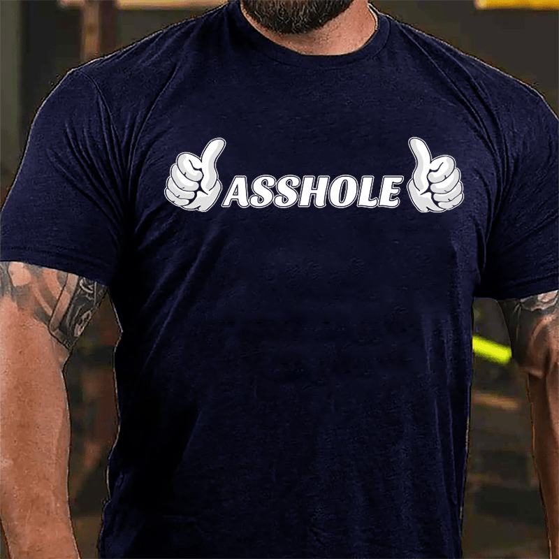 Asshole Two Thumbs Up Cotton T-shirt-Maturelion