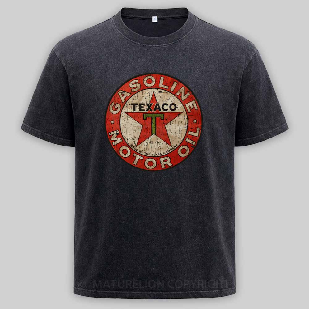 Maturelion Texaco - Vintage Gasoline Motor Oil Washed T-shirt