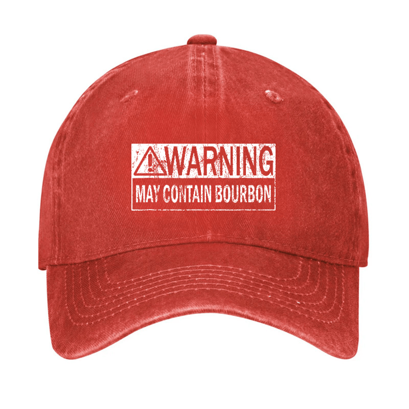 Warning May Contain Bourbon Funny Drinking Cap-Maturelion