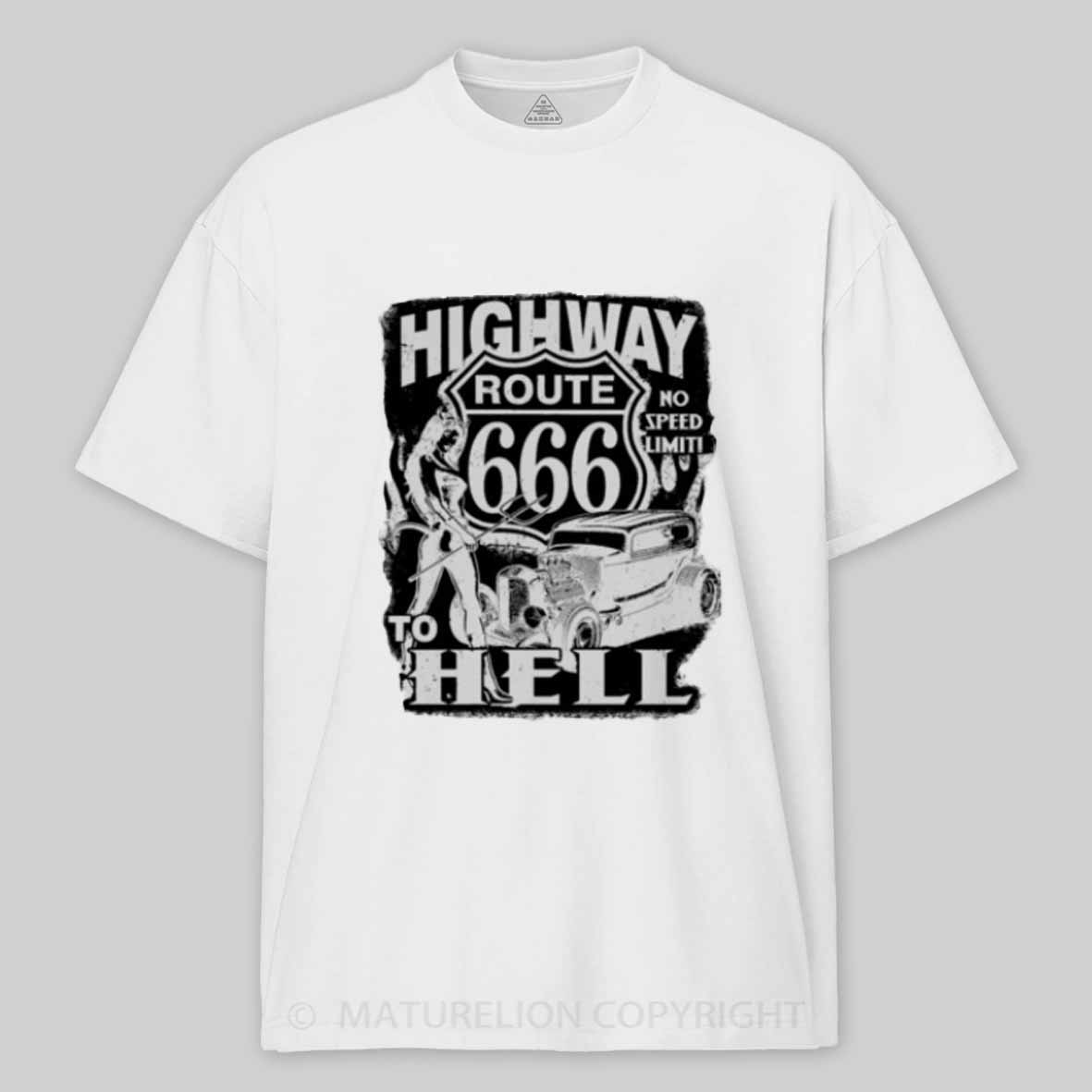 Maturelion Route 666 - Highway to hellCotton T-shirt