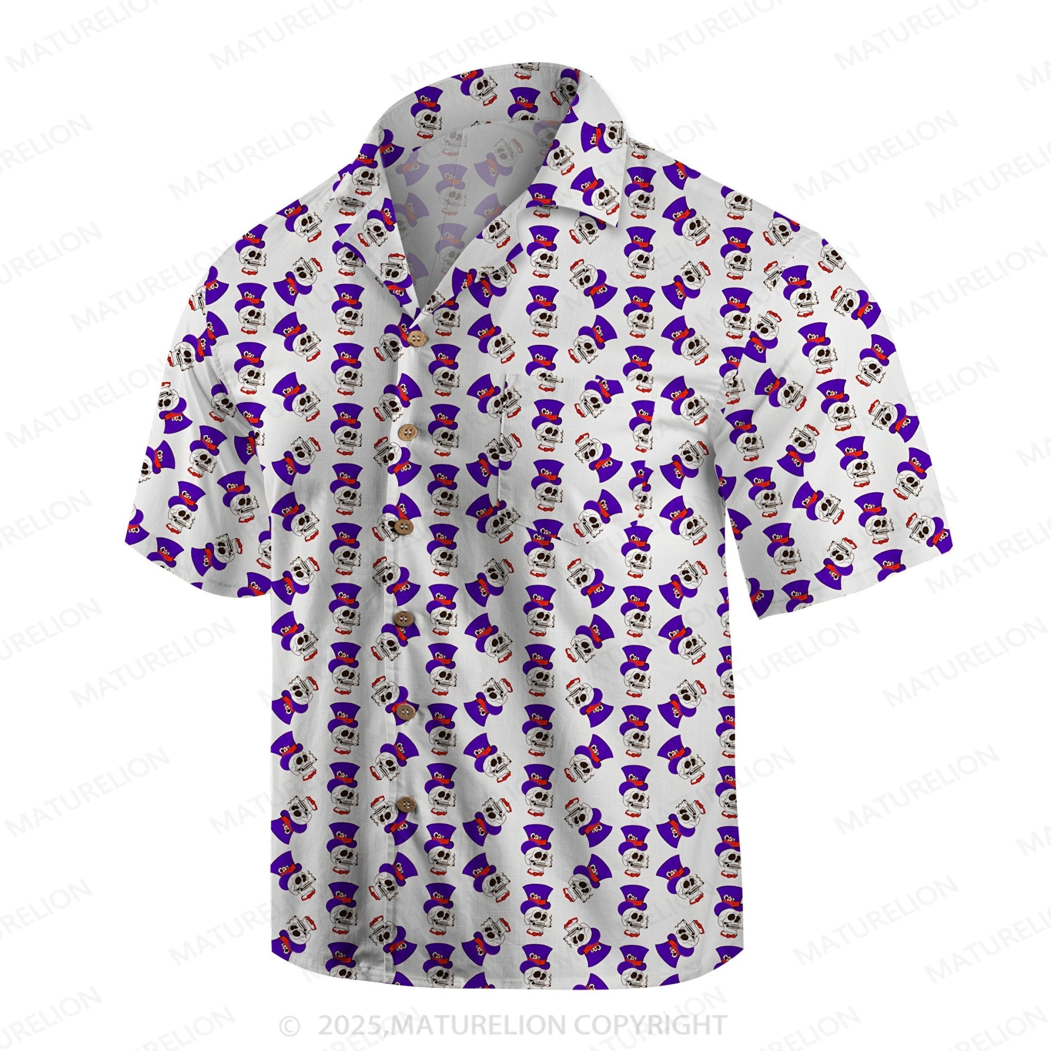 Maturelion Men's Hawaiian Shirt Ocean Sunset Hawaiian Shirt