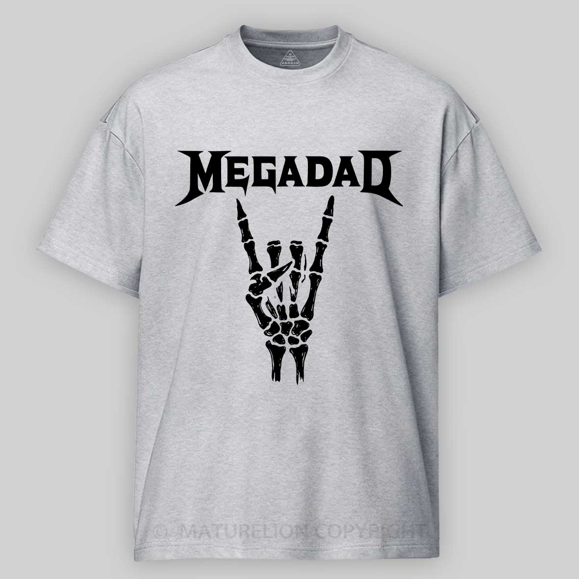 Maturelion Men's T-shirt Megadad Retro 90s Hard Rock Band Heavy Metal Father's Day T-shirt