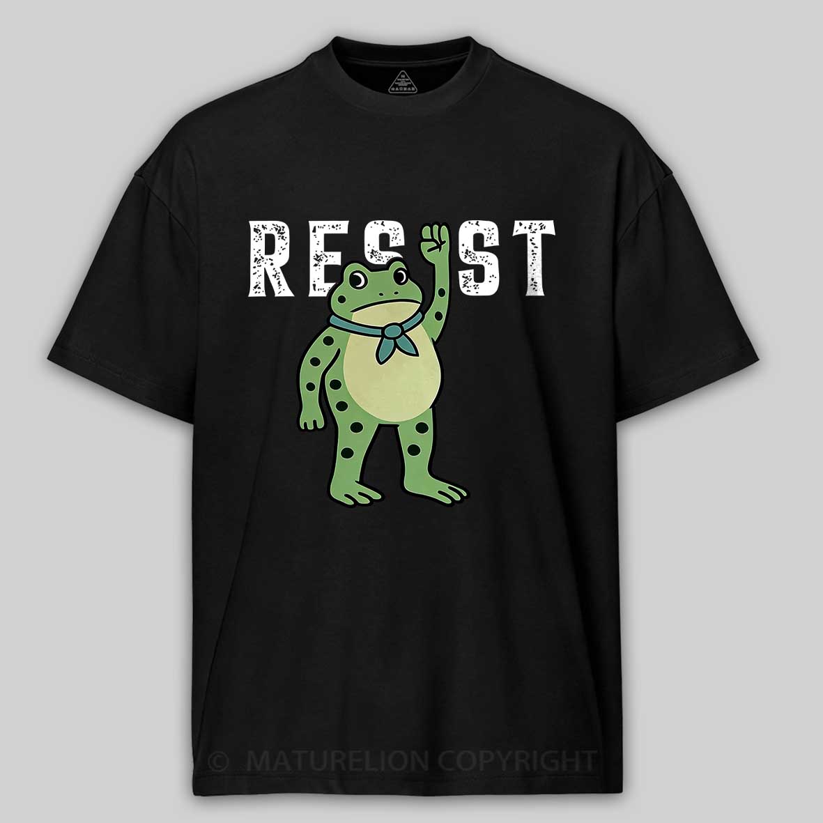 Maturelion Men's T-Shirt Resist Frog Cotton T-shirt