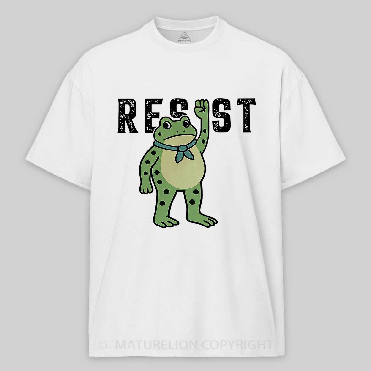 Maturelion Men's T-Shirt Resist Frog Cotton T-shirt