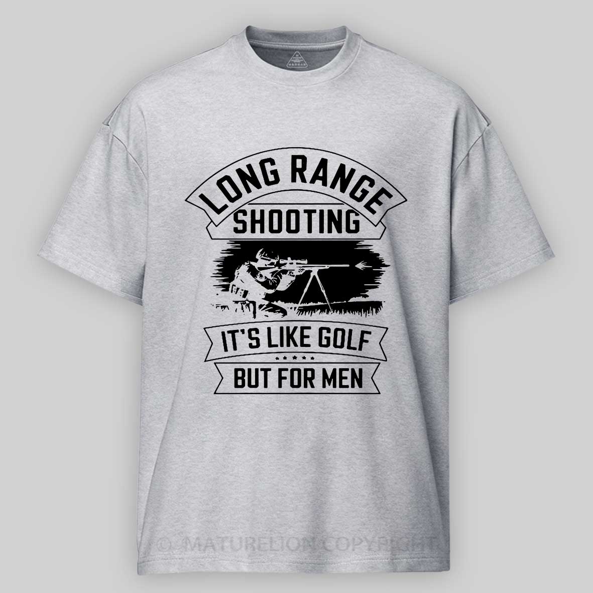 Maturelion Men's T-shirt Long range shooting it's like golf but for men Cotton T-shirt