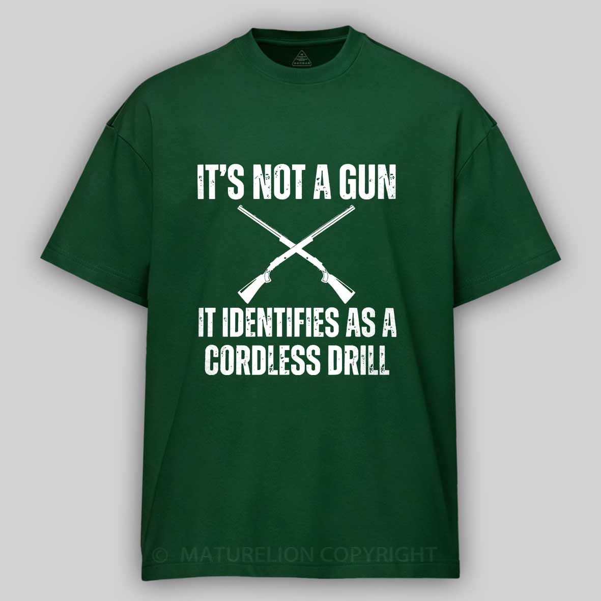 Maturelion Men's T-shirt Gun Pun Cotton T-shirt