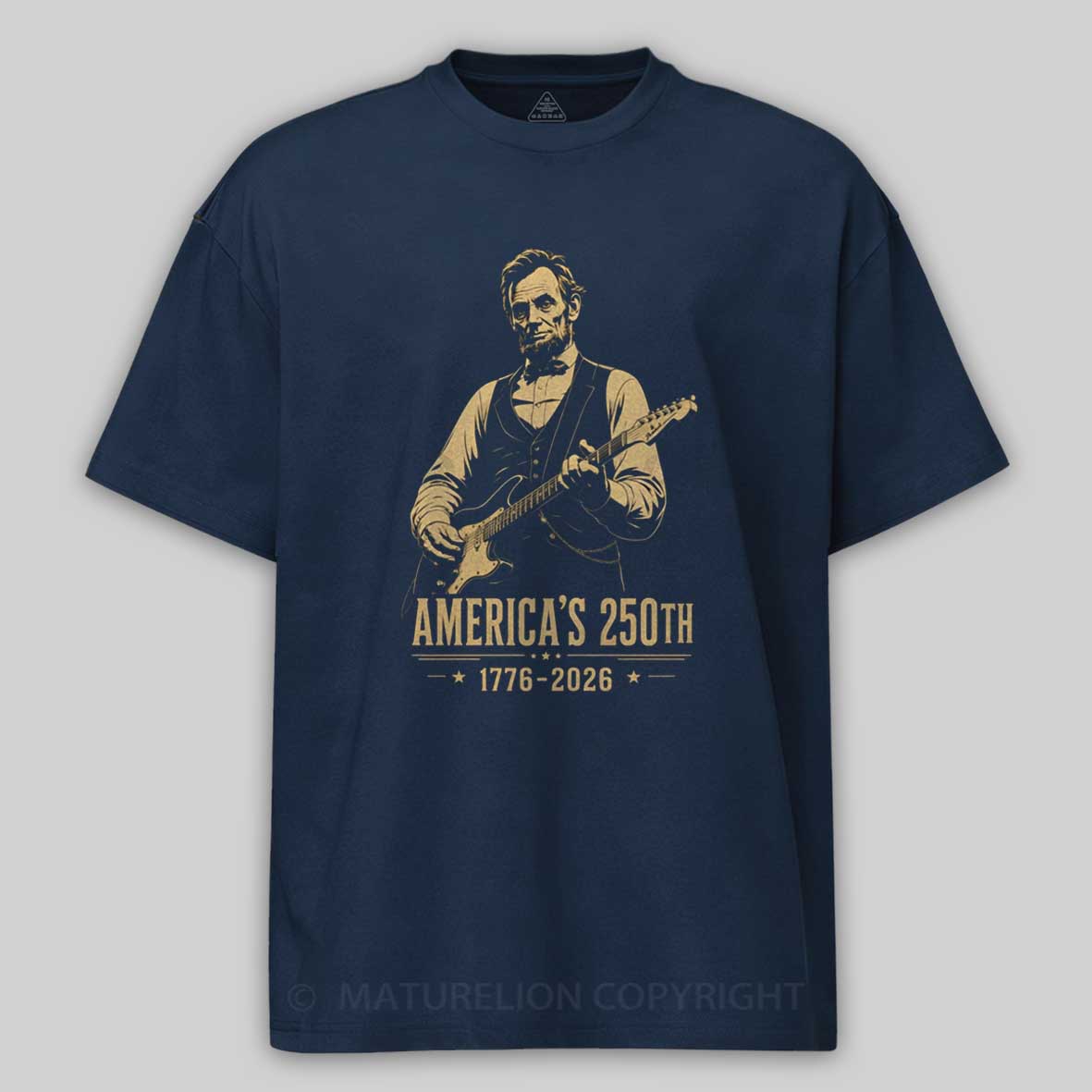 Maturelion Abraham Lincoln Playing Guitar 250th Anniversary T-shirt
