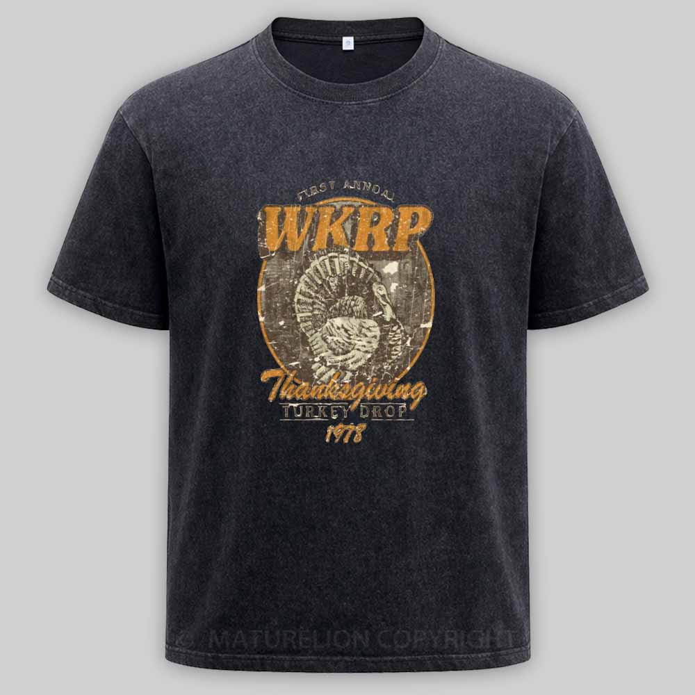 MaturelionWKRP Turkey Drop 1978 Washed T-shirt