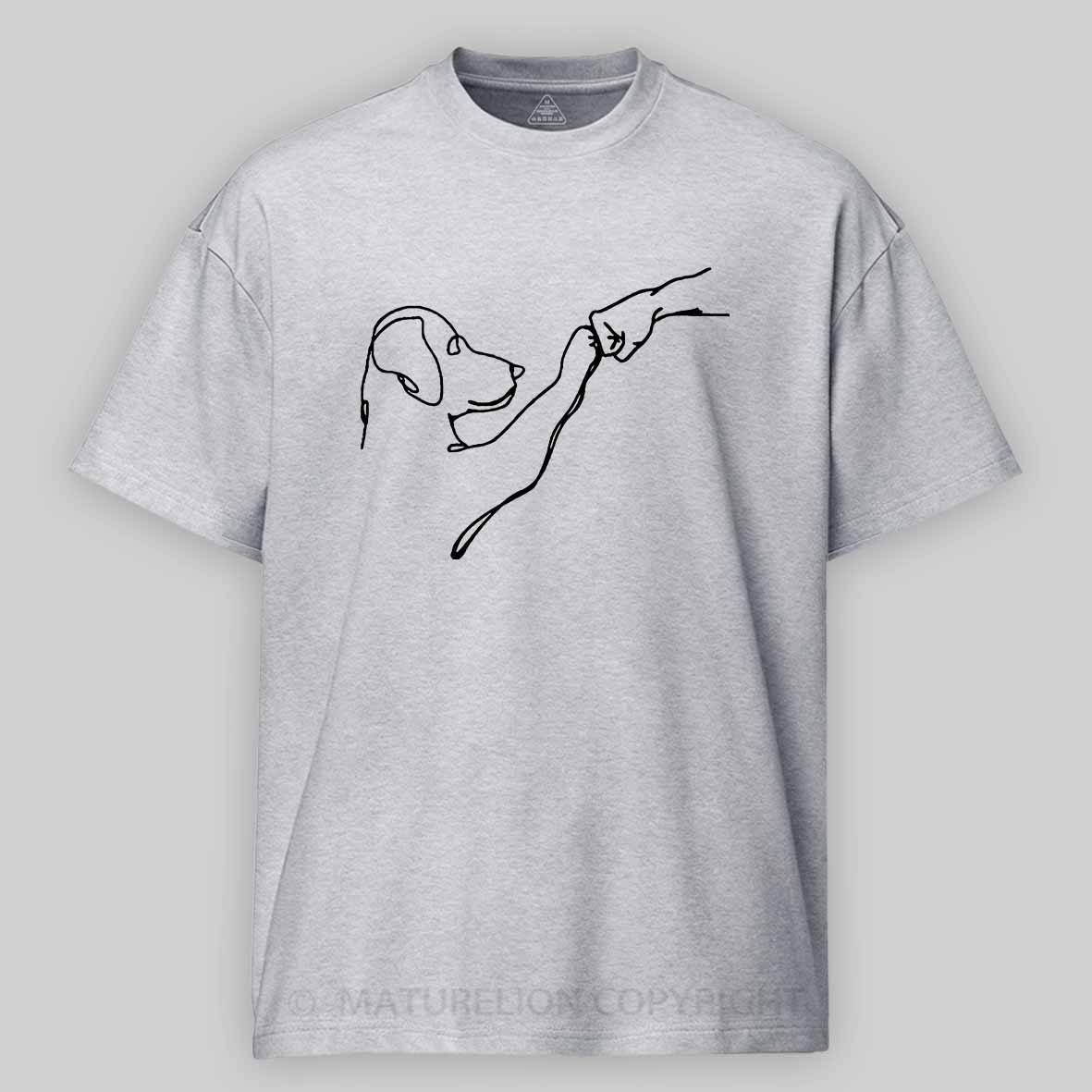 Maturelion Dog Fist Bump Funny Cotton T-Shirt