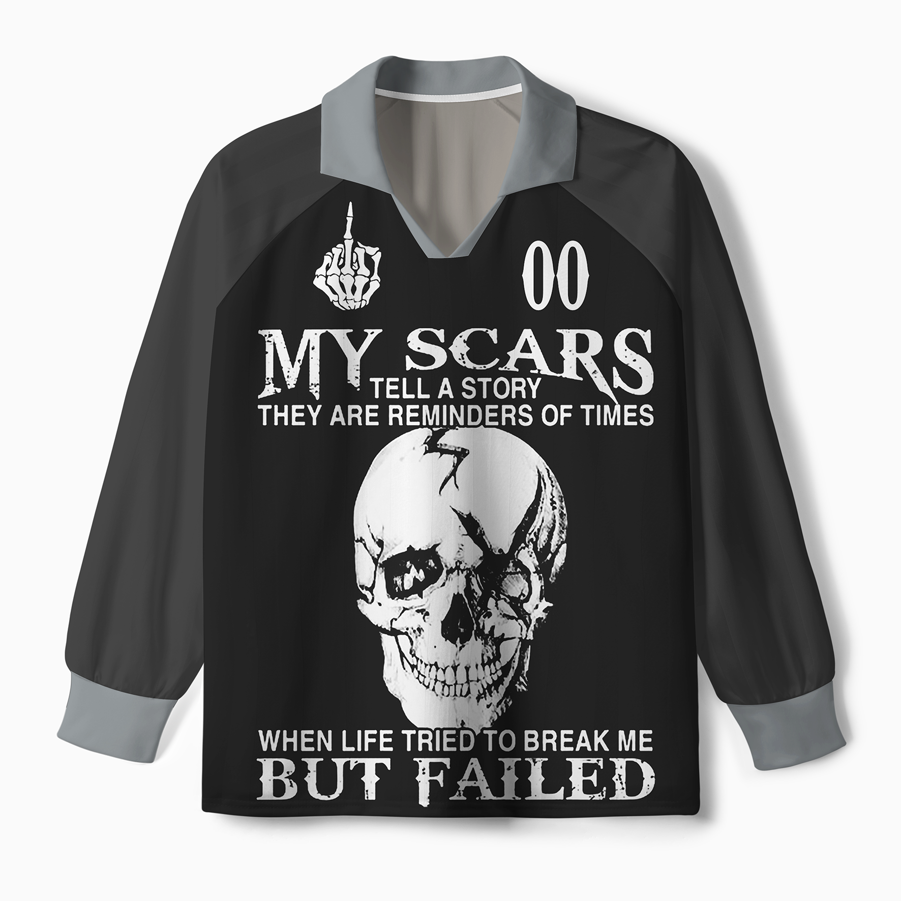 Maturelion My Scars Tell A Story  Long Sleeve Soccer Jersey