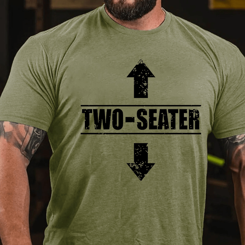 Two Seater Funny Cotton T-shirt (Free Customization)-Maturelion