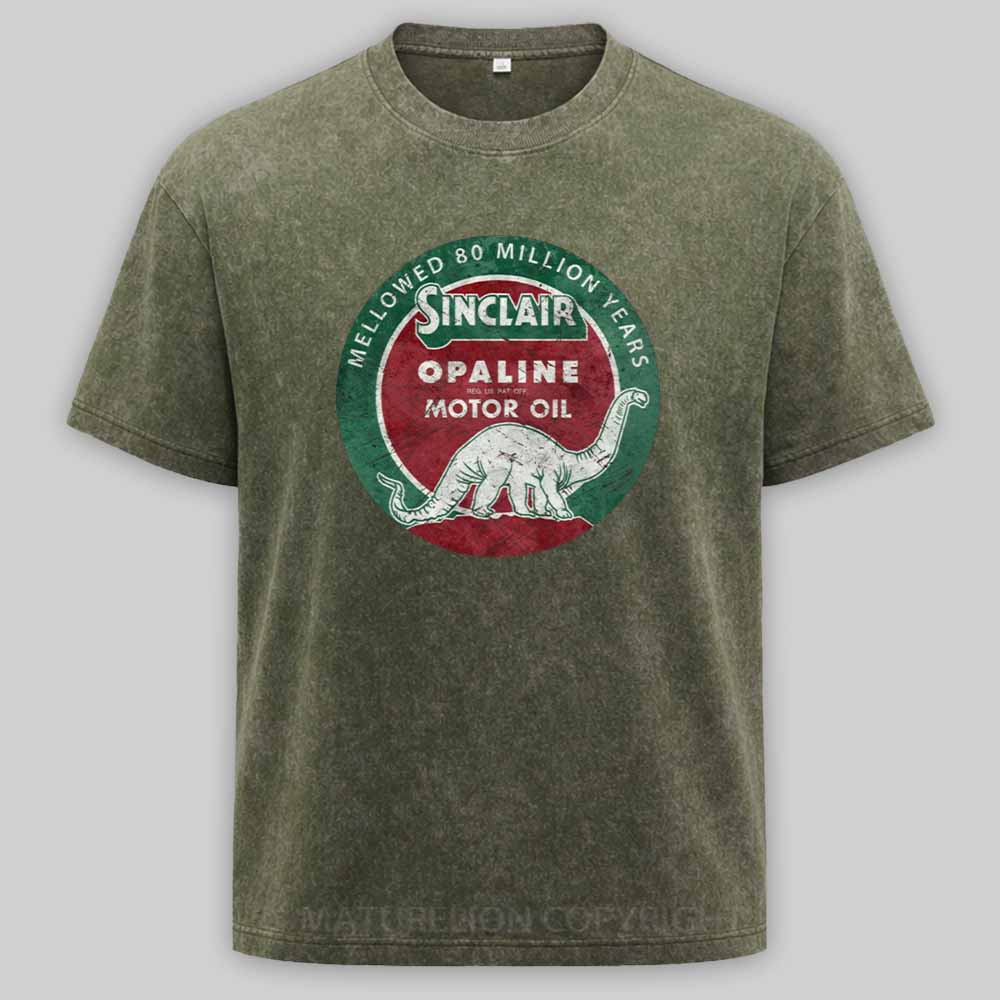 Maturelion Diplodocus Motor Oil V01 Washed T-shirt