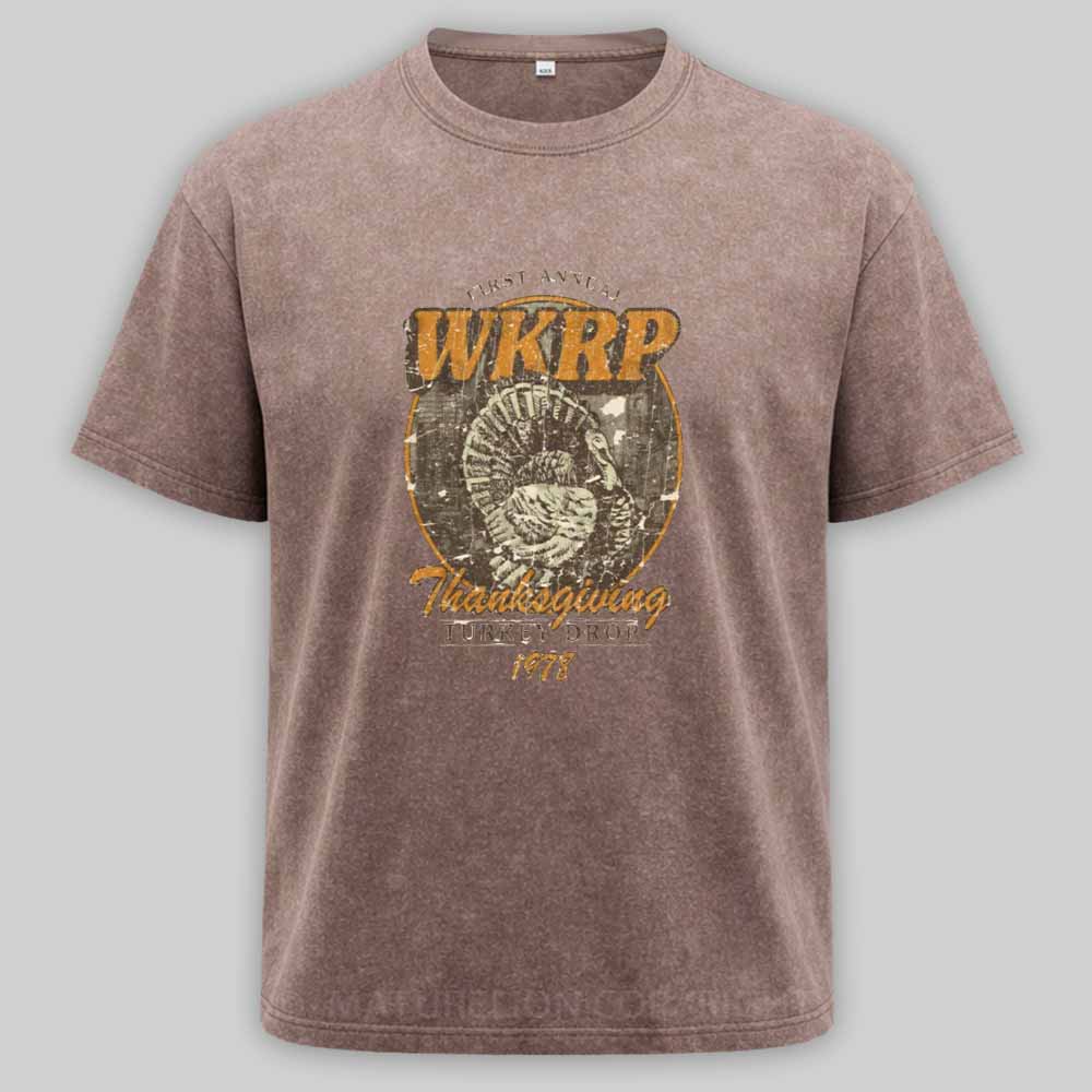 MaturelionWKRP Turkey Drop 1978 Washed T-shirt