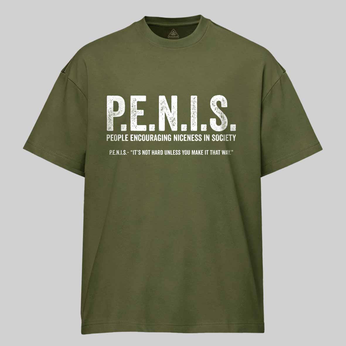 Maturelion P.E.N.I.S. - People Encouraging Niceness In Society Cotton T-shirt