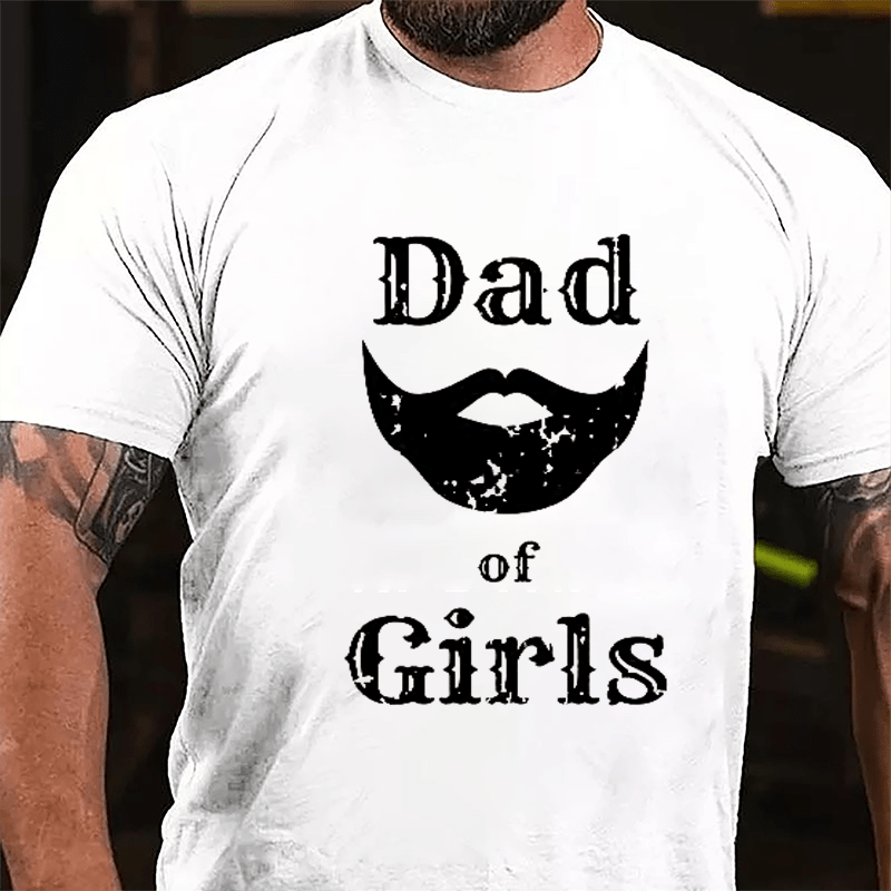 Dad Of Girls Cotton T-shirt-Maturelion