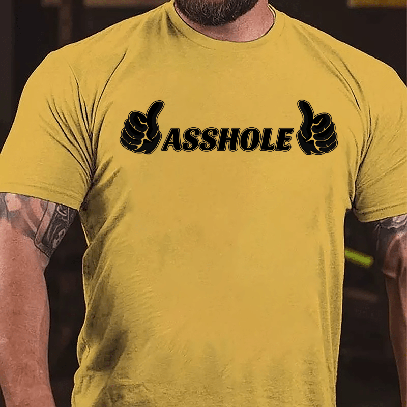 Asshole Two Thumbs Up Cotton T-shirt-Maturelion