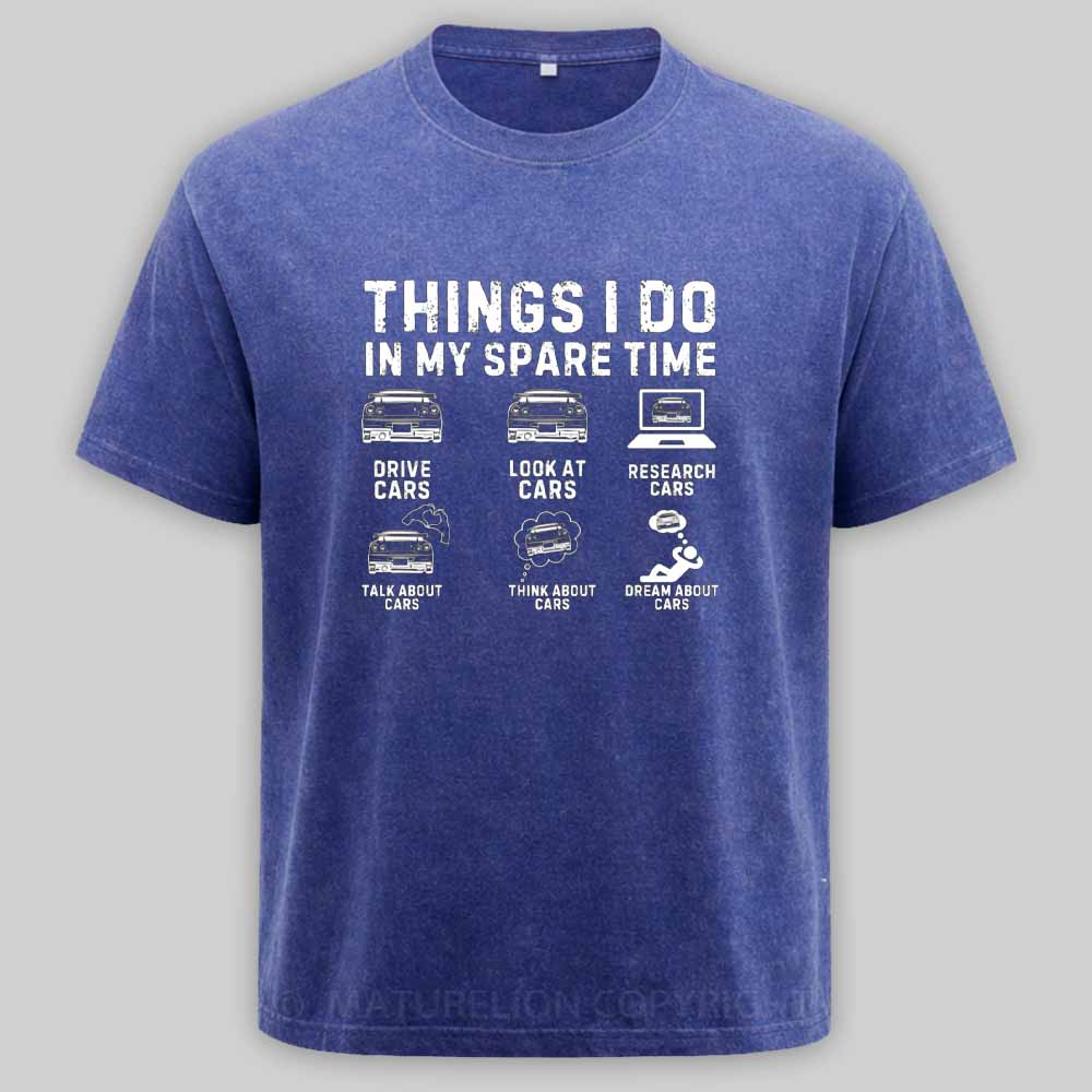 Maturelion Funny Car Lover Enthusiast Washed T-shirt